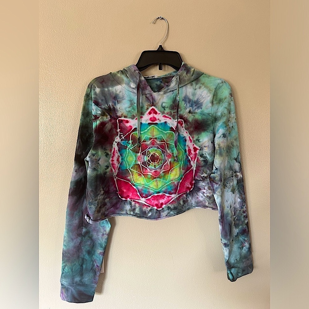 Handmade Tie Dry Crop Sweatshirt Size Large